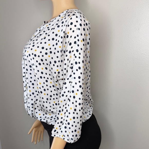 Ann Taylor Factory Polka Dot Blouse Size LP - Picture 5 of 15